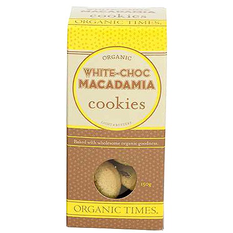 White Choc Macadamia Cookies 150g - Organic Times