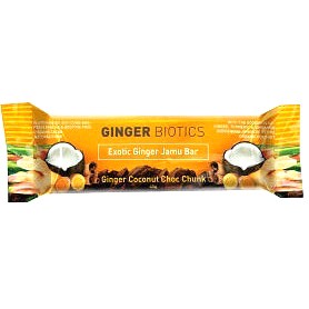 Ginger Biotics Ginger Coconut Choc Chunk Bar 45g - Nutra Organics